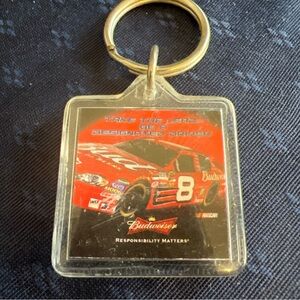 BUDWEISER DALE EARNHARDT JR 8 "TAKE THE LEAD BE A DESIGNATED DRIVER" KEYCHAIN